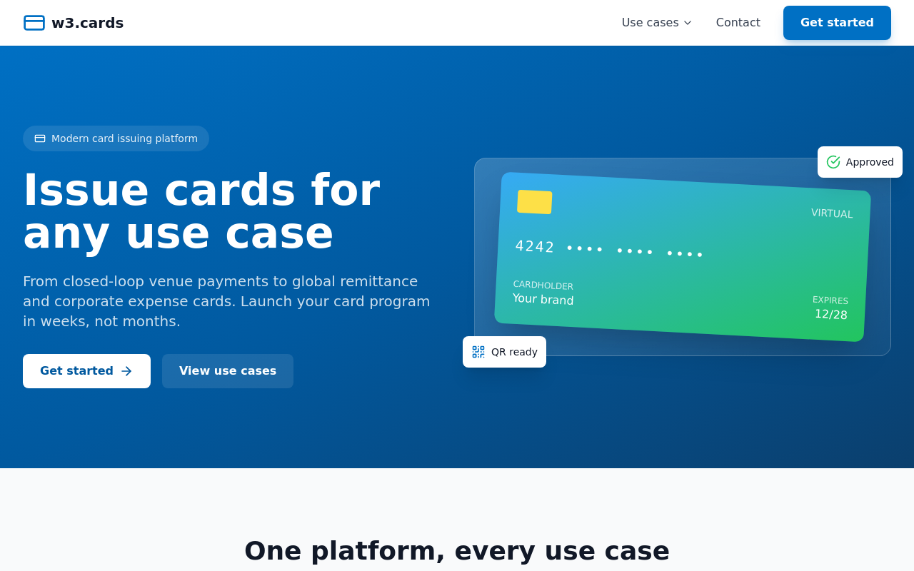W3 Cards - Card Issuing Platform
